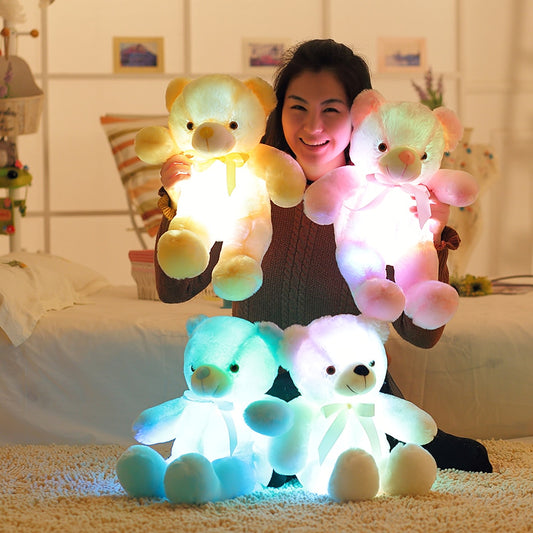 Light Up LED Teddy Bear, Stuffed with Plush, Colorful Glowing Teddy Bear for Kids