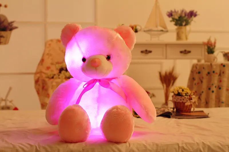 Light Up LED Teddy Bear, Stuffed with Plush, Colorful Glowing Teddy Bear for Kids